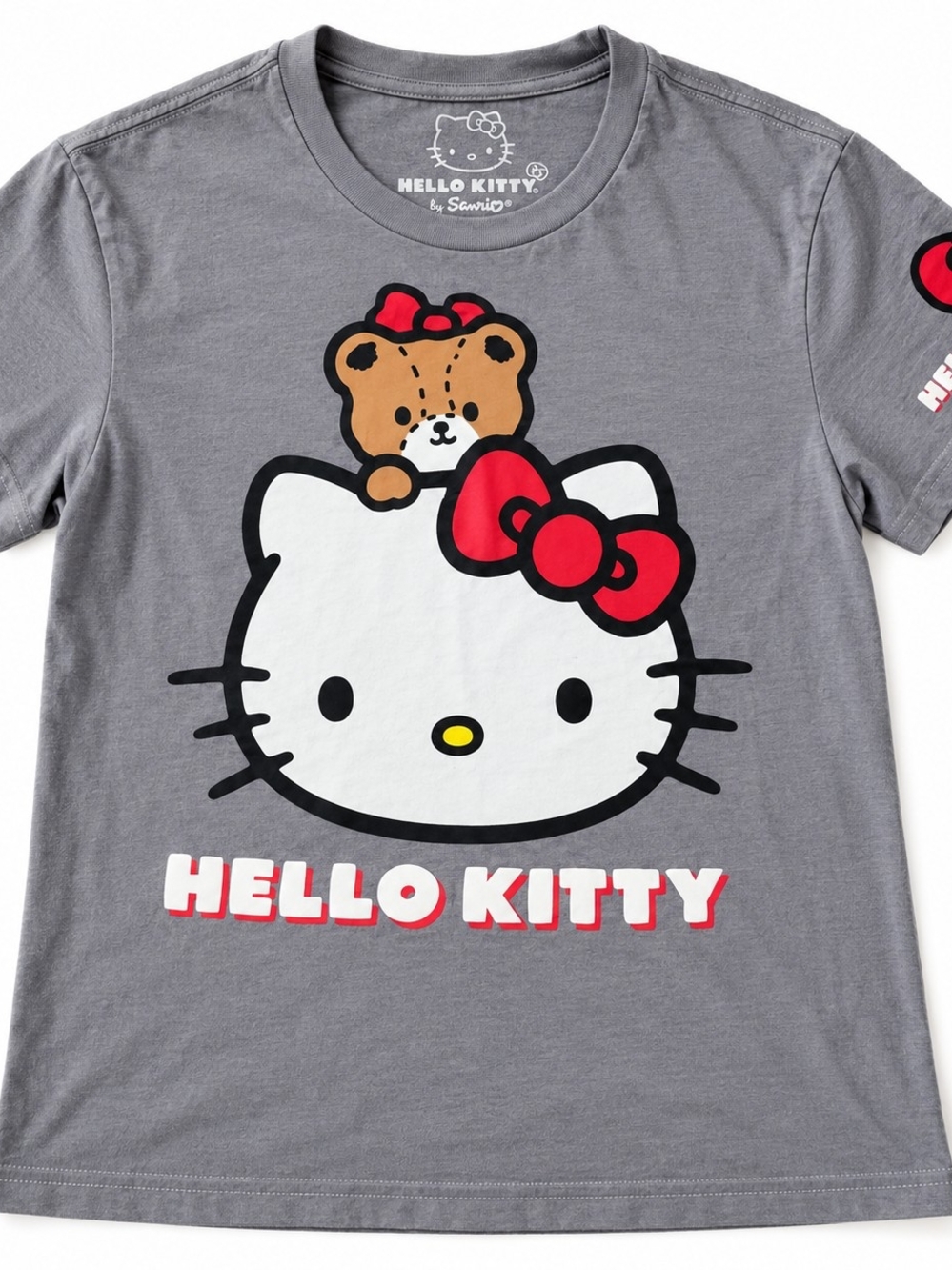 Hello Kitty Gray Tee with Red Bow Graphic by Hello Kitty